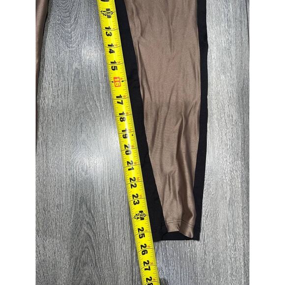 Koral Black & Caramel Nylon Preppy Leggings Size Large A003156 - Picture 4 of 6